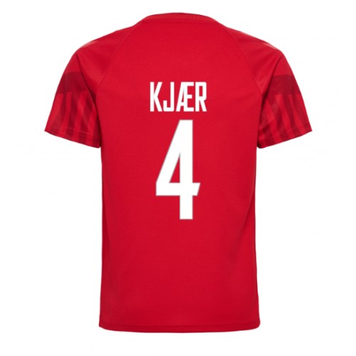Maillot de foot Danemark Simon Kjaer #4 Domicile Monde 2022 Manches Courte